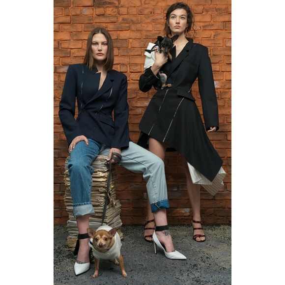 MONSE NAVY BLUE DECONSTRUCTED SLASHED JACKET BLAZER 4 NWOT - Picture 12 of 16